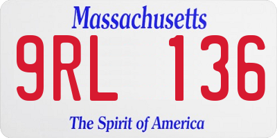 MA license plate 9RL136