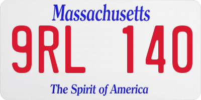 MA license plate 9RL140