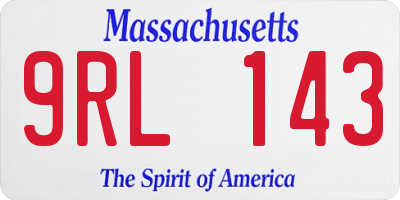 MA license plate 9RL143