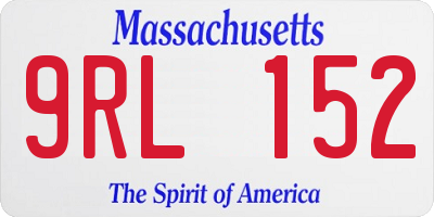 MA license plate 9RL152