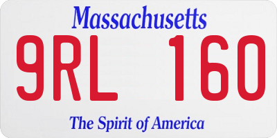 MA license plate 9RL160