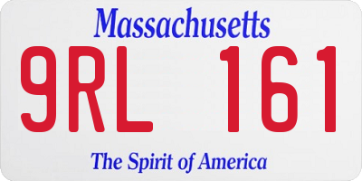 MA license plate 9RL161