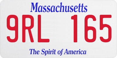 MA license plate 9RL165