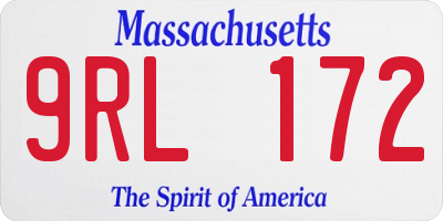 MA license plate 9RL172