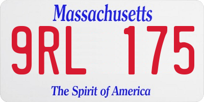 MA license plate 9RL175