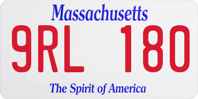 MA license plate 9RL180