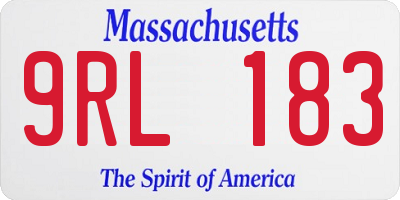 MA license plate 9RL183