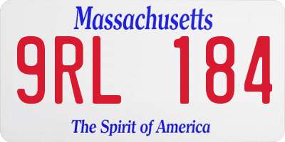 MA license plate 9RL184