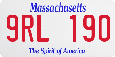 MA license plate 9RL190