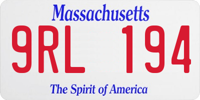 MA license plate 9RL194