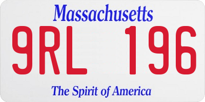 MA license plate 9RL196