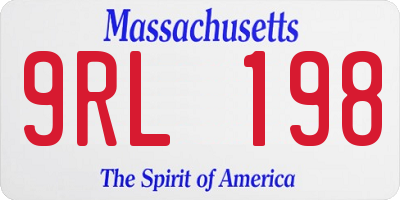 MA license plate 9RL198