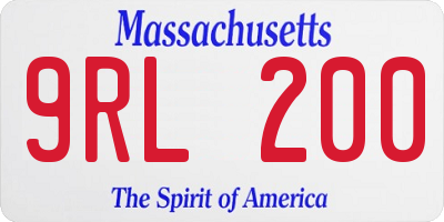 MA license plate 9RL200