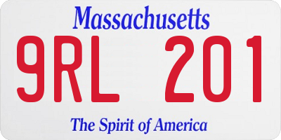 MA license plate 9RL201