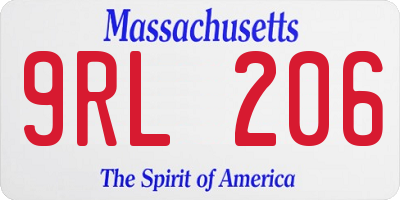 MA license plate 9RL206