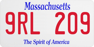 MA license plate 9RL209