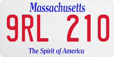MA license plate 9RL210