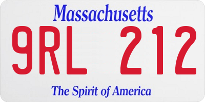 MA license plate 9RL212