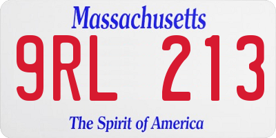 MA license plate 9RL213