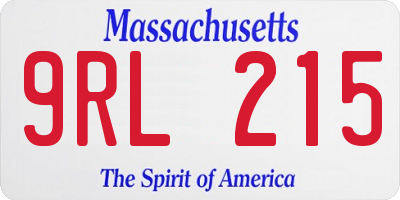 MA license plate 9RL215
