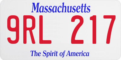 MA license plate 9RL217