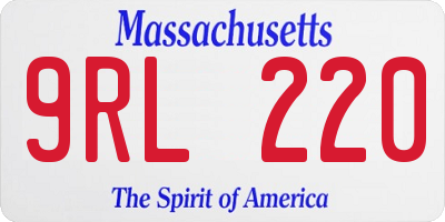 MA license plate 9RL220