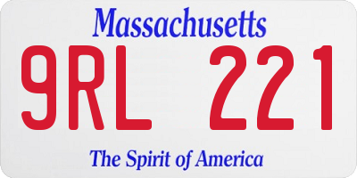 MA license plate 9RL221