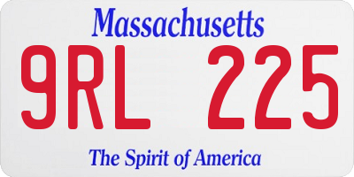 MA license plate 9RL225