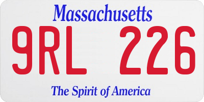 MA license plate 9RL226