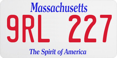 MA license plate 9RL227