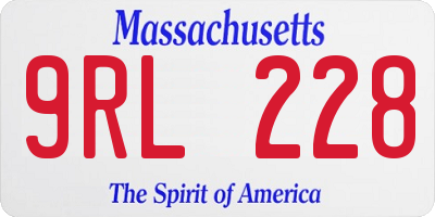 MA license plate 9RL228
