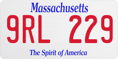 MA license plate 9RL229