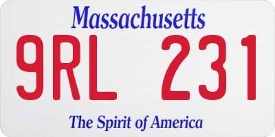 MA license plate 9RL231