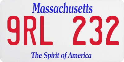 MA license plate 9RL232