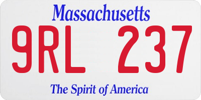 MA license plate 9RL237