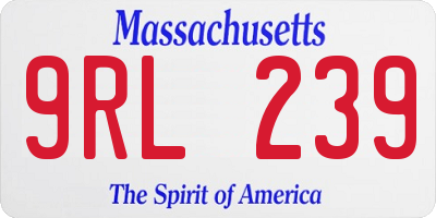 MA license plate 9RL239