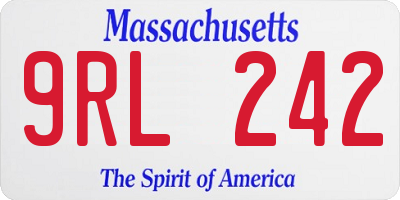MA license plate 9RL242