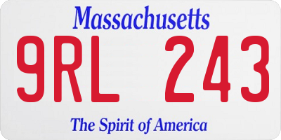 MA license plate 9RL243