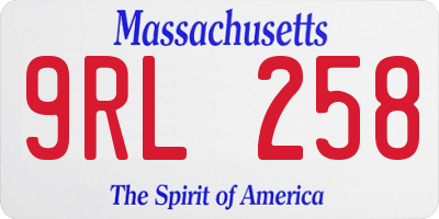 MA license plate 9RL258