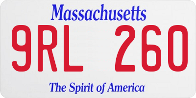 MA license plate 9RL260