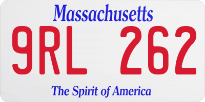 MA license plate 9RL262