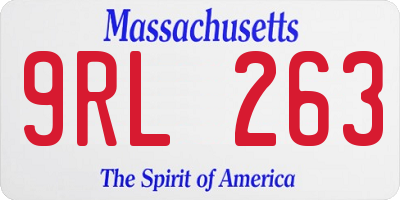 MA license plate 9RL263