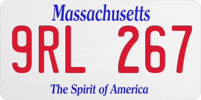 MA license plate 9RL267