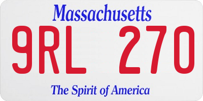 MA license plate 9RL270