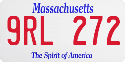 MA license plate 9RL272