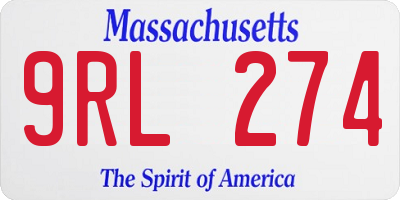 MA license plate 9RL274