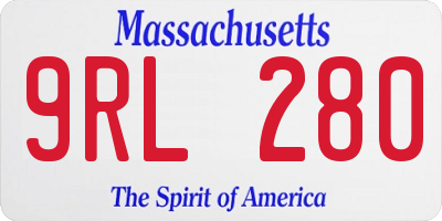 MA license plate 9RL280