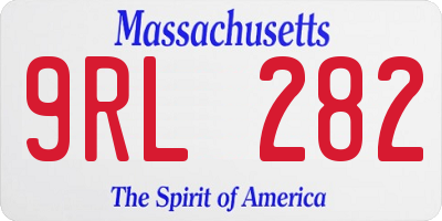 MA license plate 9RL282