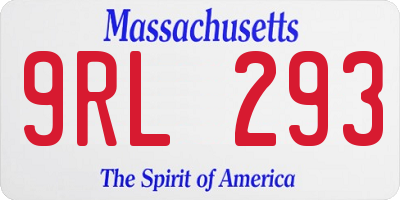 MA license plate 9RL293