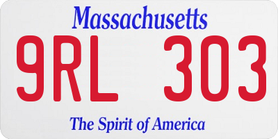 MA license plate 9RL303